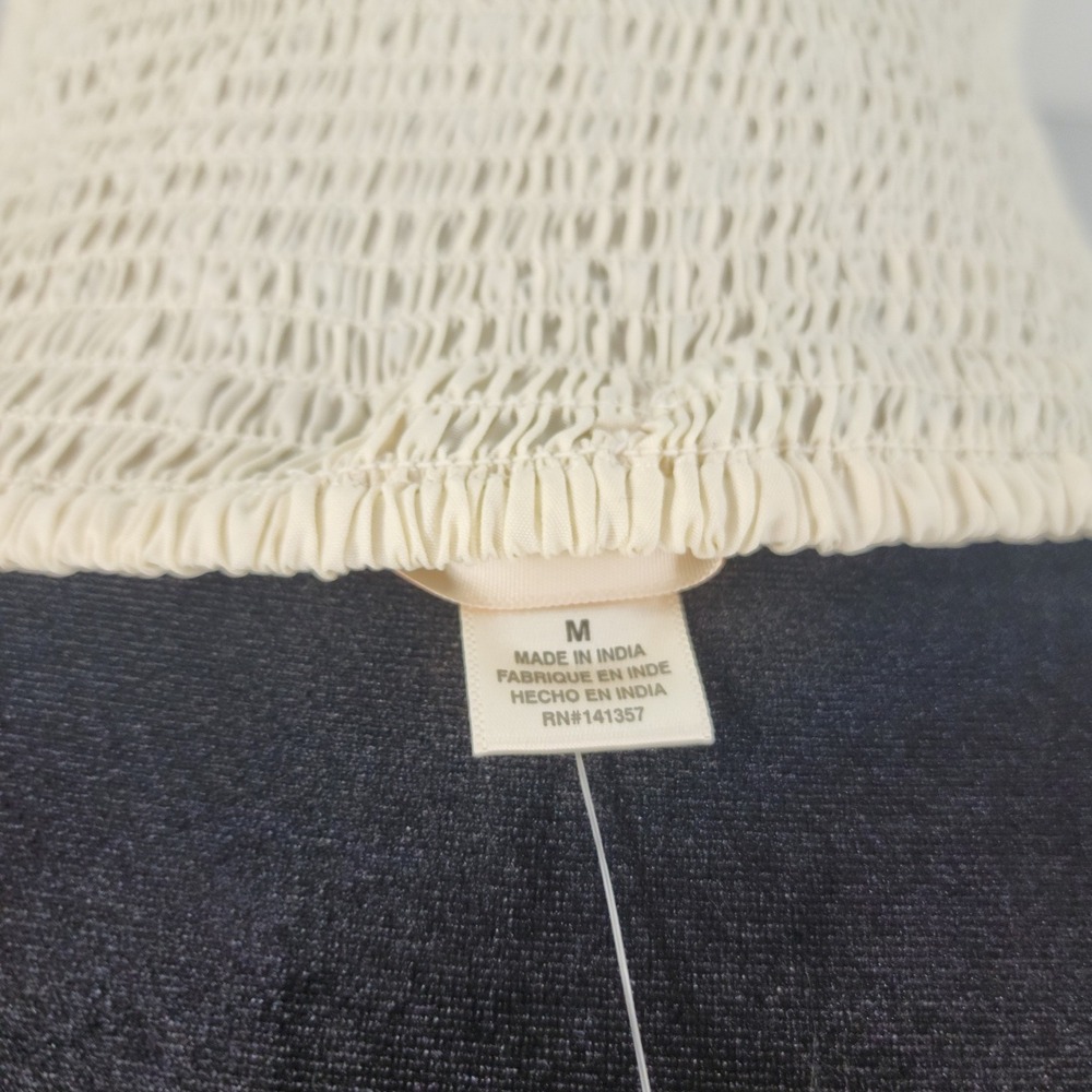NWT Handmade Medium | Crochet Fringe Boho Festival Crop Top Cream Multi - Picture 5 of 7